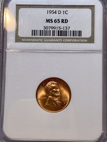 1954-D Red Cent MS65 RD NGC Graded - Picture 7 of 8