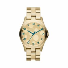 Marc Jacobs Womens Watch Bracelet Henry Glossy Pop Gold Teal Mbm3267