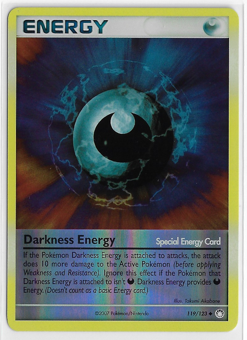 POKEMON DP - Mysterious Treasures NM 2007 UNC REV-HOLO #119 DARKNESS ENERGY card