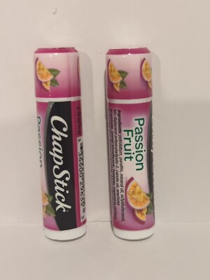 Chapstick Lip Balm, Passion Fruit, Lot of 2 Tubes, 0.15 ounces, Sealed