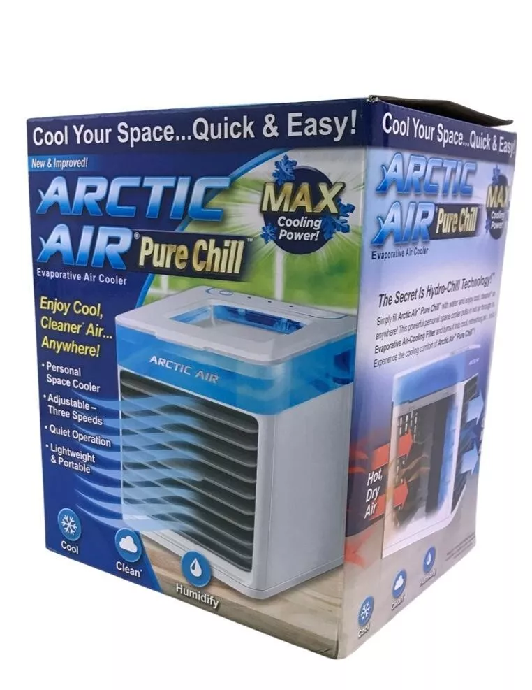  Arctic Air Pure Chill Evaporative Air Cooler By Ontel -  Powerful 3-Speed Personal Space Cooler, Quiet, Lightweight And Portable For  Bedroom, Office, Living Room & More : Home & Kitchen