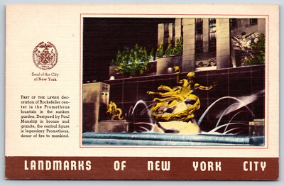 Postcards Part Of The Lavish, New York City, New York Unposted