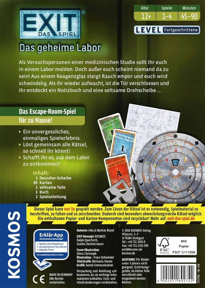 Thumbnail - Kosmos Exit - Das Spiel: Das Geheime Labor