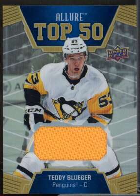 Teddy Blueger C Card 2019-20 Upper Deck Allure Top 50 Jerseys #T5046 