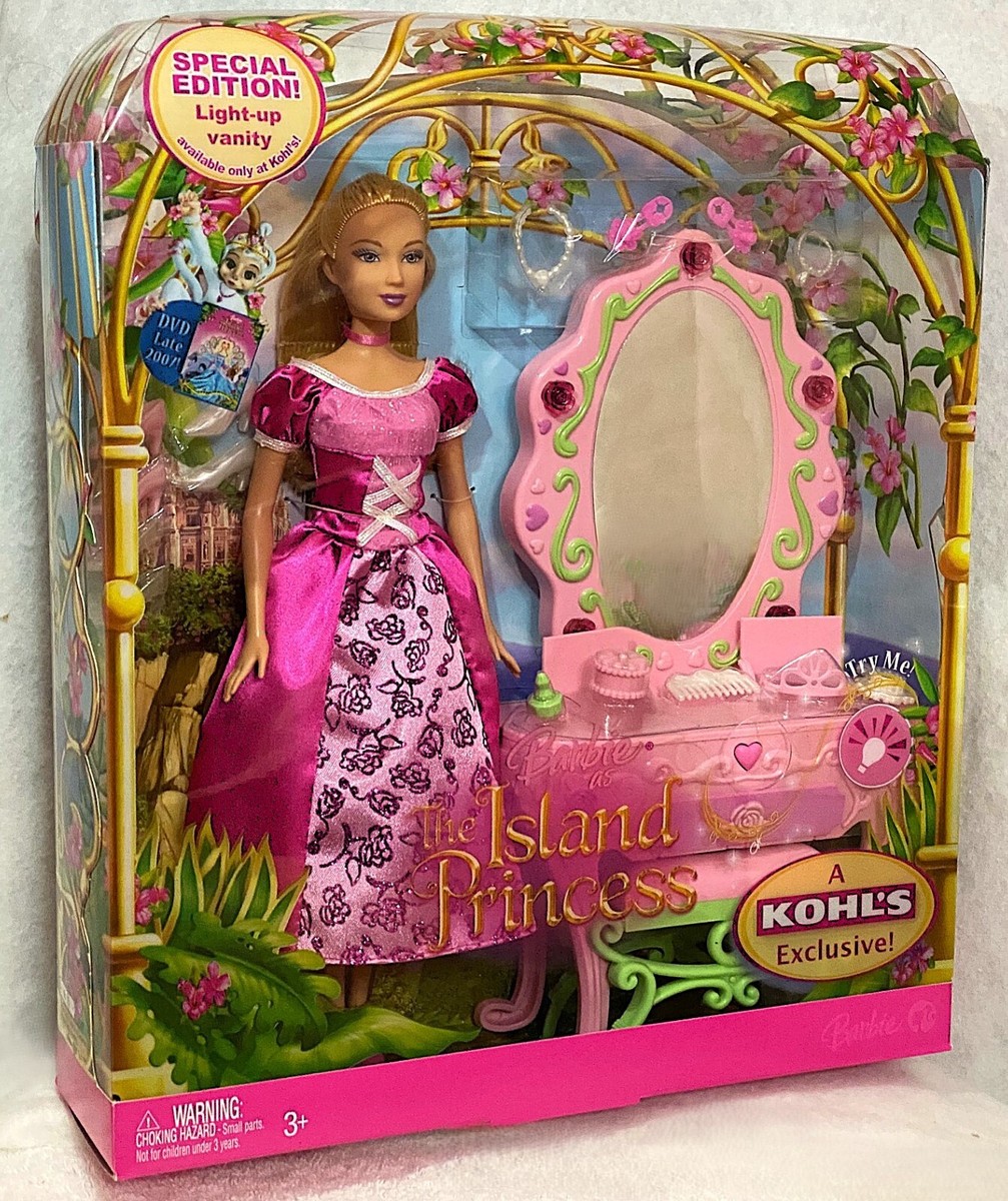Barbie Island Princess Rosella 11” Doll w/ Light-Up Vanity Mattel