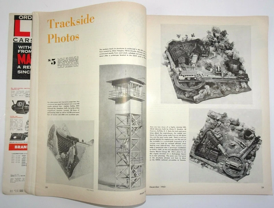 Model Railroader Magazine Models HO Ed Mueller Evergreen Central Dec 1953 - Image 4 of 4