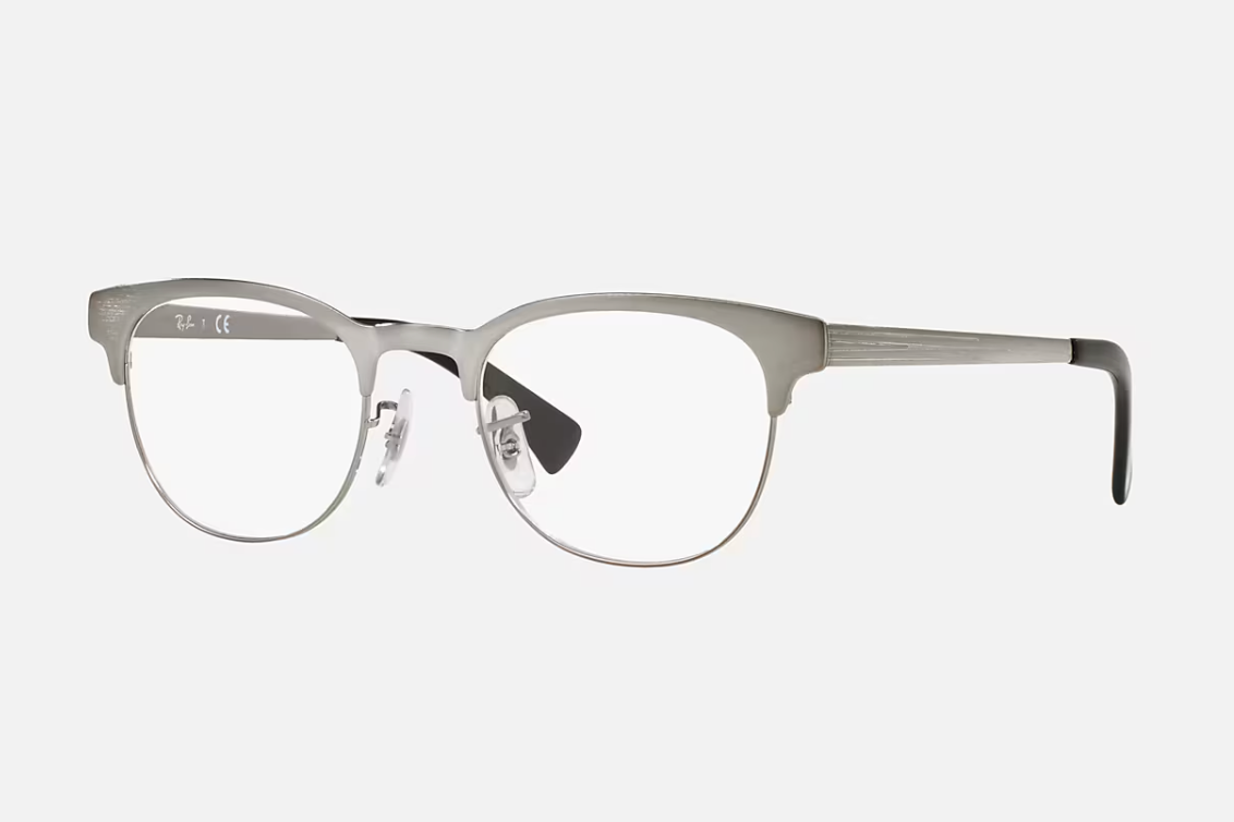 RAY BAN RB 6317 2553 POLISHED GUNMETAL AUTHENTIC EYEGLASSES RX 51-20-145 NEW