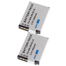 2Battery For EN-EL12 Nikon Coolpix S31 S70 S1200pj P300 P310 P330 P340 A900 W300