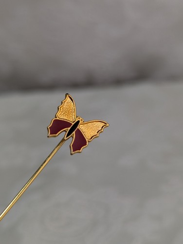 Vintage Butterfly Stick Pin Stickpin Enamel Metal 1/2 color - Picture 4 of 8