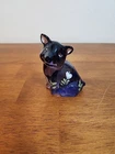 Vintage Fenton Glass Purple Amethyst Pig Floral Hand Painted Artist Signed