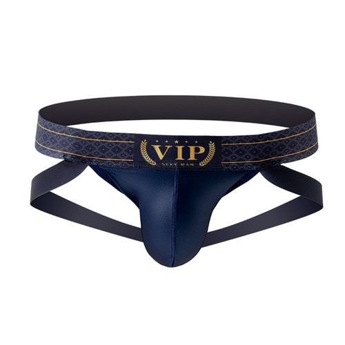 Men's Fashionable G String in Imitation Leather with Open Butt Feature - Picture 2 of 12