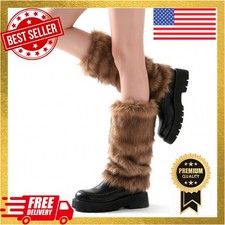 Fuzzy Leg Warmers Women Furry Faux Fur Boot Covers Cozy Winter Fashion Accessory