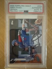 Andy Pages Auto 1/25 true rookie... Becket + PSA TOPPS PRO DEBUT WOW. AUTO 10!!!