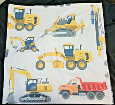 Baby Blanket Construction Trucks Excavator Dump Truck 57x28 Toddler Stroller Thr