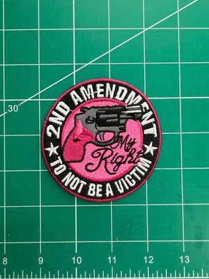Biker Patches - 2nd Amendment - To Not Be A Victim in Pink  Round
