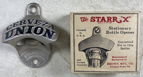 Vintage 1930's Wall Mount Starr X Bottle Opener Union Cerveza Beer | eBay