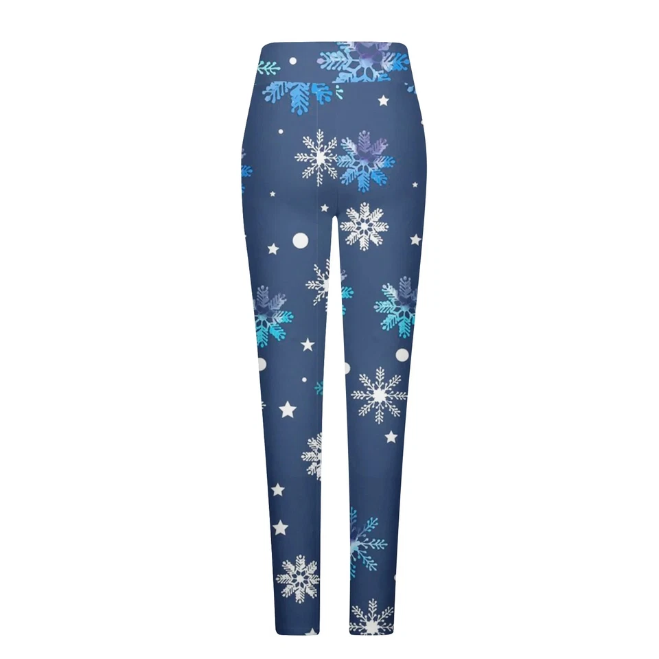 Mujer Navidad Leggings Cintura Alta Papá Noel Ciervo Copo de Nieve Yoga Pantalones Foto 3 de 4