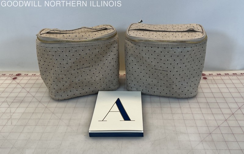 Kate Spade New York Out To Lunch Beige Polka Dot Lunch Box (2 Ct.) & Notepad