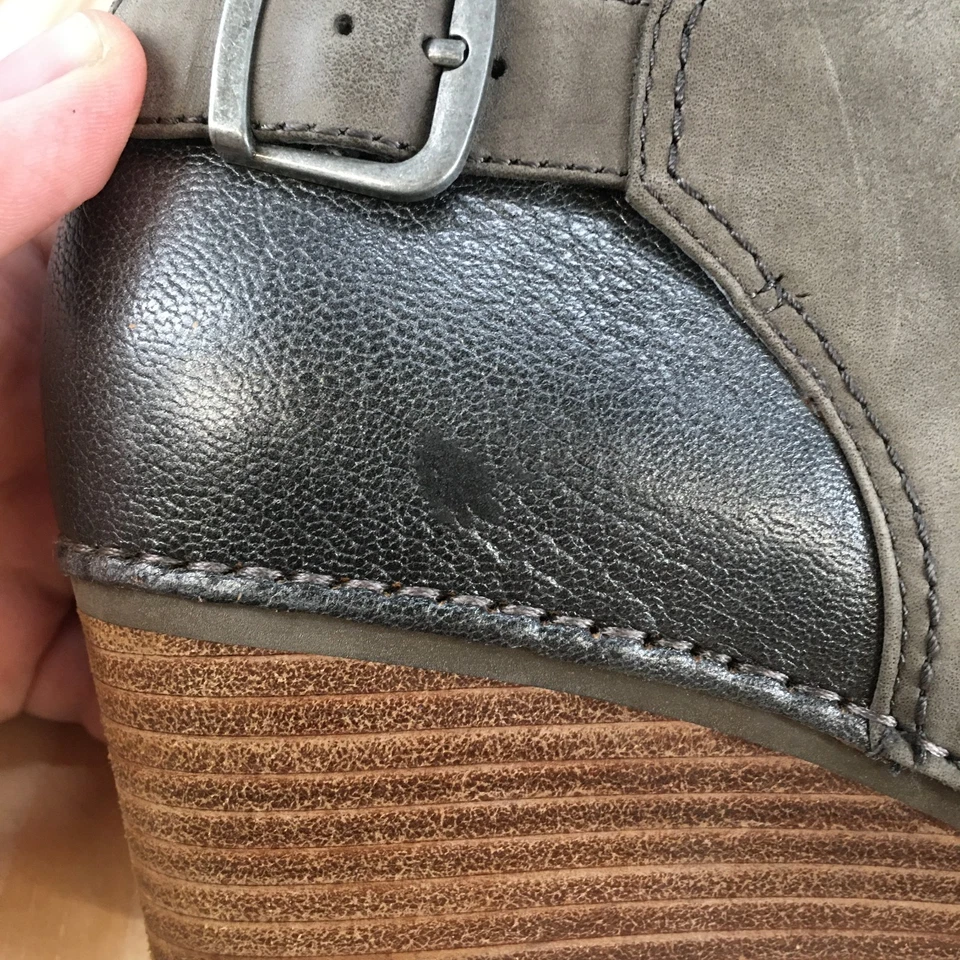 Dansko Boots Womens 41 Shirley Ankle Bootie Gray Leather Wedge Heels 1252941200 - Image 4 of 4