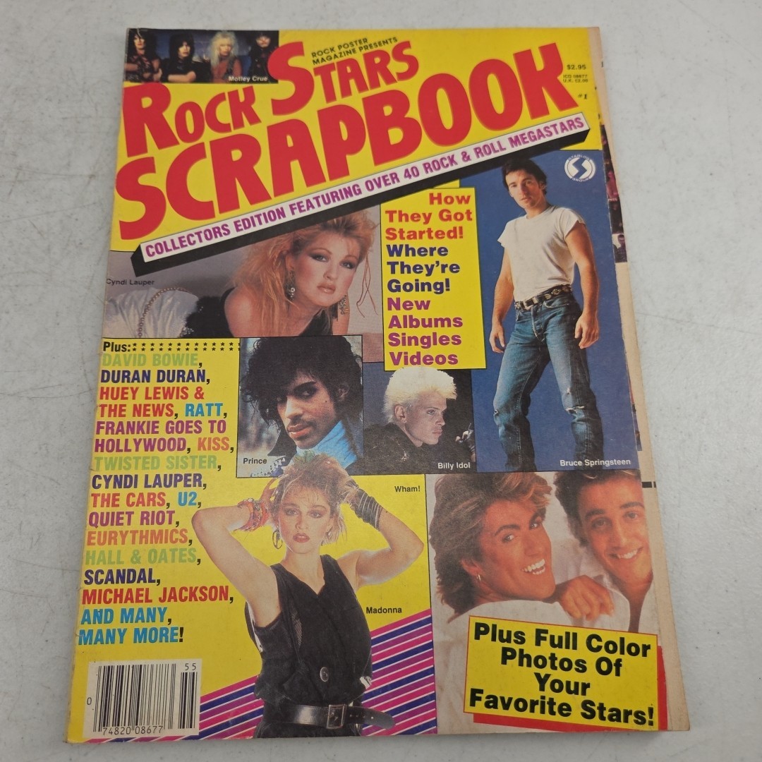 Rock Stars Scrapbook 1985 Sting Motley Crue Cyndi Lauper Prince Billy Idol Wham