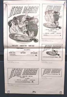 1978 Gore Graphics Star Wars Movie Ad multi Poster J (wide) Type 6/5/78 20 x13 