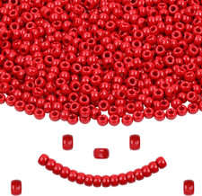 Red Pony Beads - 1000 Pcs Plastic Beads for Friendship Bracelets, Hair Braiding