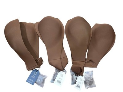 Evelyn Bobbie Wireless Strapless Bra Bundle 4pc Brown Nude Smoothing 38DD