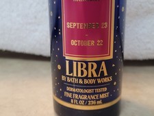 Bath  Body Works Zodiac Collection LIBRA Fine Fragrance Mist Body Spray 8 oz