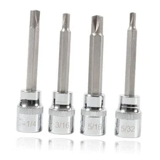 4 Pack Clutch Head Bit Socket Set Used with 3/8" Square Drive for Chevy Cars 