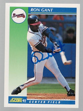 RON GANT Signed Auto 1992 SCORE CARD #25 ATLANTA BRAVES