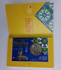 ITALY 5 EURO SICILY 2021 COIN FDC - PASSITO E CANNOLO SICILIANO - COINCARD 