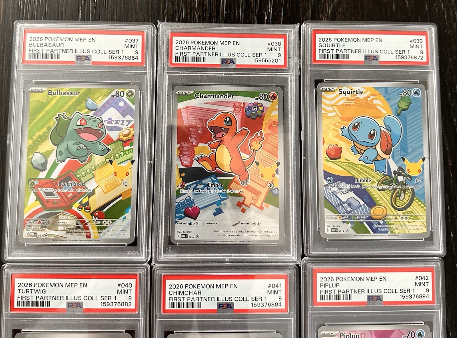 🔥FULL SET 2026 POKEMON FIRST PARTNER ILLUSTRATION COLLECTION PROMO GEN 1 PSA 9 view 2