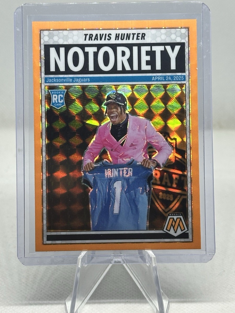 2025 Panini Mosaic Travis Hunter Notoriety RC #12 Orange