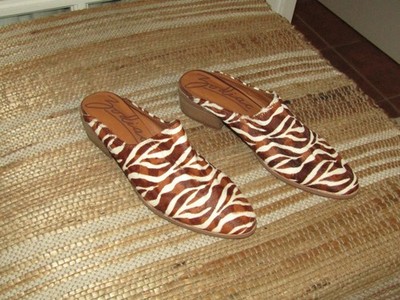 Zodiac Quartz Mule Slip On Shoe Zebra Print Calf Hair Women's Size 9.5 M