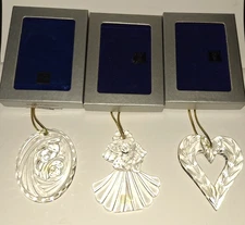LOT OF 3 NIB MIKASA JOYOUS COLLECITON CHRISTMAS ORNAMENT SET JESUS ANGEL HEART
