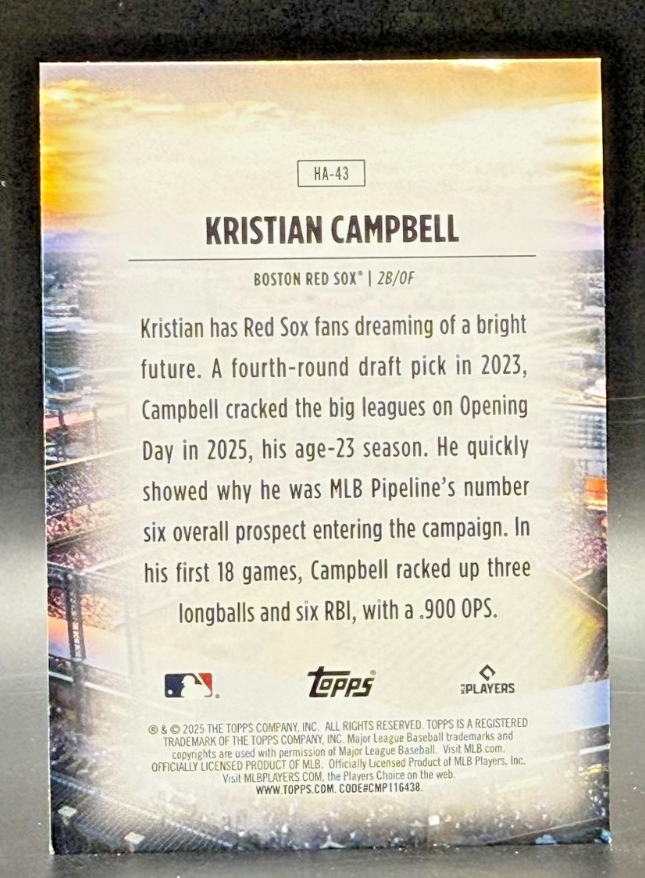 2025 Topps Update | KRISTIAN CAMPBELL | Home Field Advantage RC