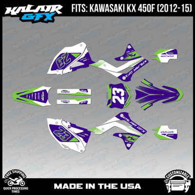 Graphics Kit for Kawasaki KX450F (2012-2015) KX 450F Evader Series - Purple