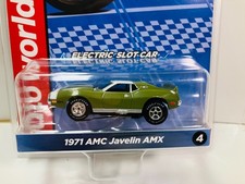 AUTO-WORLD X-TRACTION  1971 AMC JAVELIN AMX in Green/White  NEW Aurora AFX