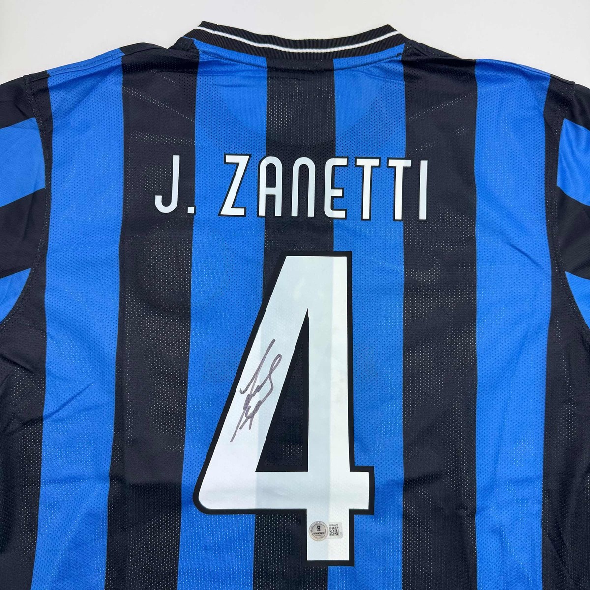 Autographed/Signed Javier Zanetti Inter Milan Soccer Futbol Jersey