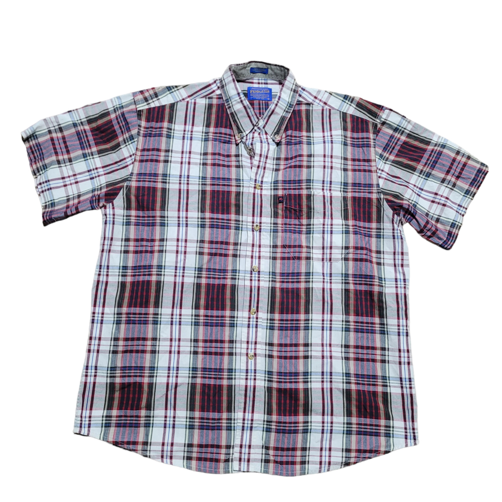 Pendleton Button Down Shirt L Men Plaid Pocket Co… - image 1