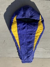 Vintage Caribou Alpinismo Quasar -10°F Mummia Sacco a pelo regolare cerniera sinistra