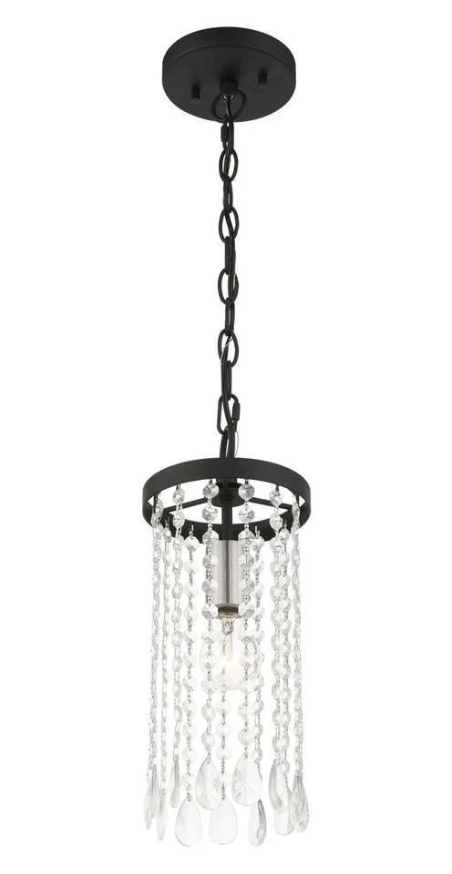 Livex Lighting 51062 Nickel Elizabeth Single Light 6"W Crystal Mini Pendant - Image 4 of 4