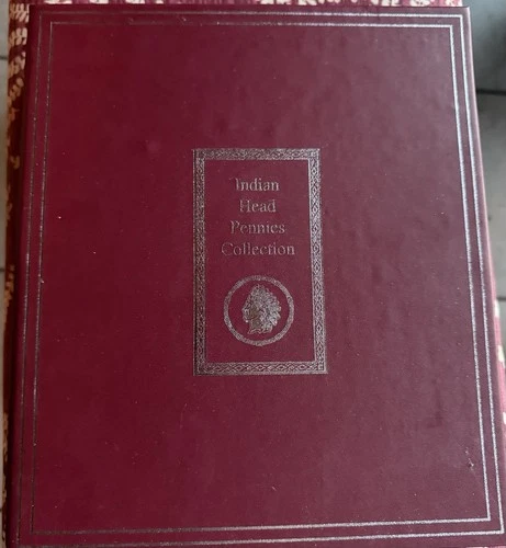 Indian Head Pennies Collection in Book Display Cent 1882-1908. Danbury Mint