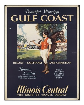Vintage Illinois Central Gulfk�ste Wandkunst K�stenszene Wandkunst