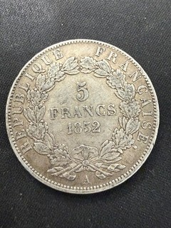 1852 A 5 Francs Frankreich Silber .900 Lot 3826