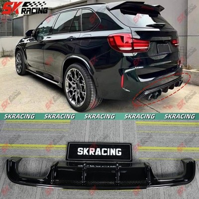 For BMW X5 X6 F85 F86 2015-19 Glossy Black/Forged Carbon Fiber Rear Diffuser Lip