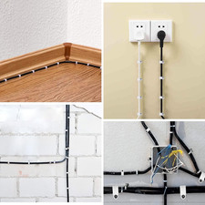 Cable Clips, 100 Pcs, 10Mm, Wire Wall Clips with Steel Nails, Cable Managemen...