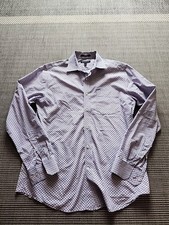 Banana Republic Tech Stretch Cotton Shirt Mens Medium Slim Fit Purple Diamond
