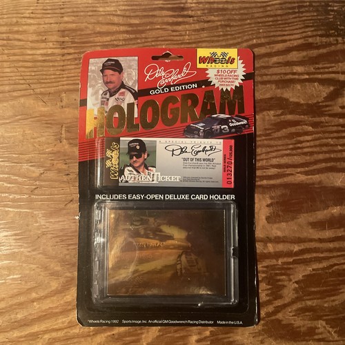 Scheda ologramma Dale Earnhardt Gold Edition 1992 Wheels Racing con custodia + biglietto