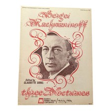 VTG Sergei Rachmaninoff Three Nocturnes Claudette Sorel Edition NOS 1975 Vintage